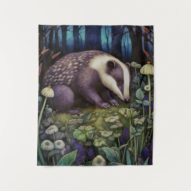 Midnight Badger  Tapestry (Front)