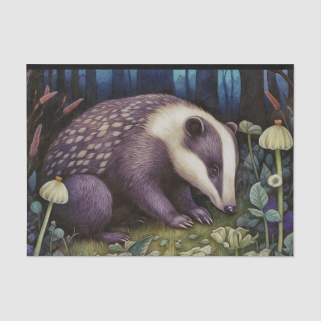 Midnight Badger  Tissue Paper (Front)