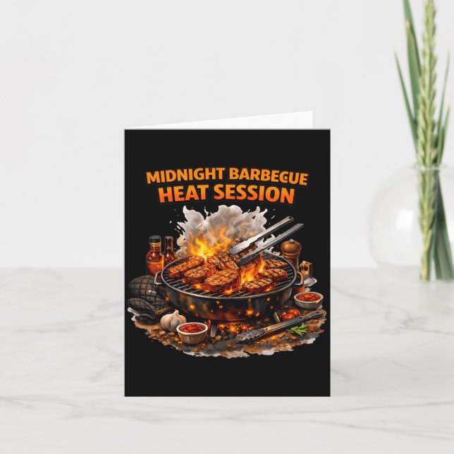 Midnight Barbecue Heat Session Grill Design Card (Front)