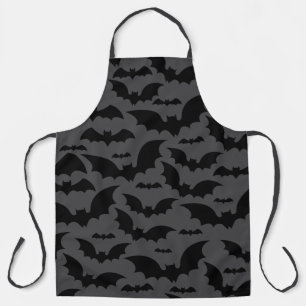 Midnight Bat Swarm Apron – Dark Grey & Black