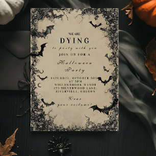 Midnight Bats Haunted Halloween Invitation