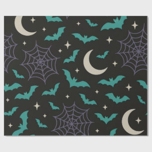 Midnight Bats & Webs - Spooky Halloween Wrapping Paper