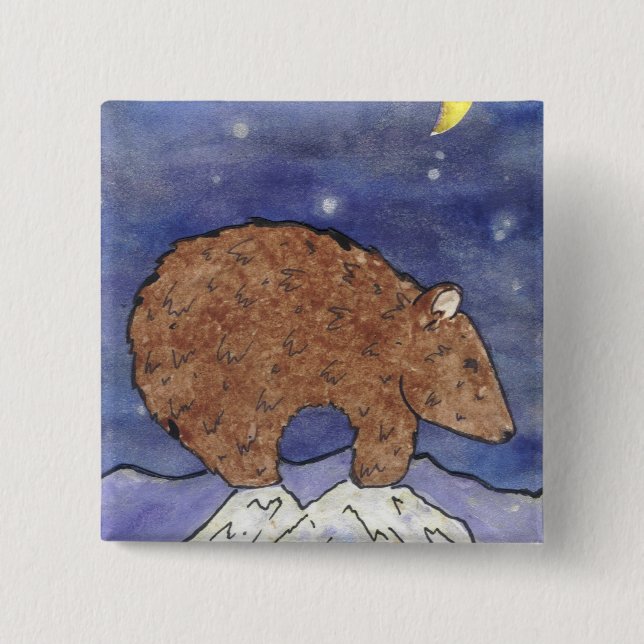 Midnight Bear 15 Cm Square Badge (Front)