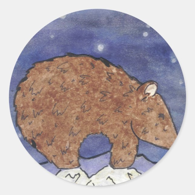 Midnight Bear Classic Round Sticker (Front)