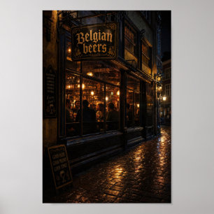 Midnight Belgian Beerhouse Warmth Poster