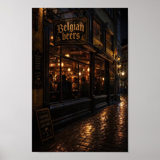 Midnight Belgian Beerhouse Warmth Poster (Front)