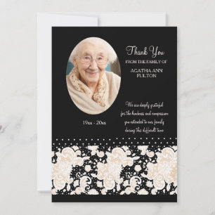 Midnight Bereavement Photo Thank You Card