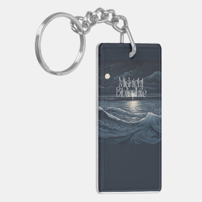 Midnight Bibliophile Logo Keychain (Front Left)