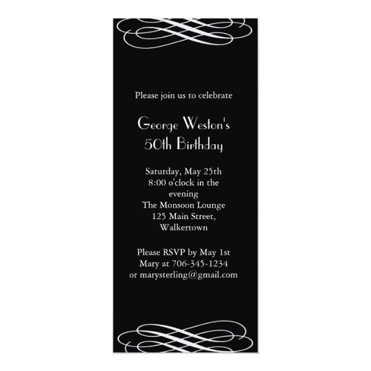 Midnight Birthday Invitation (black)
