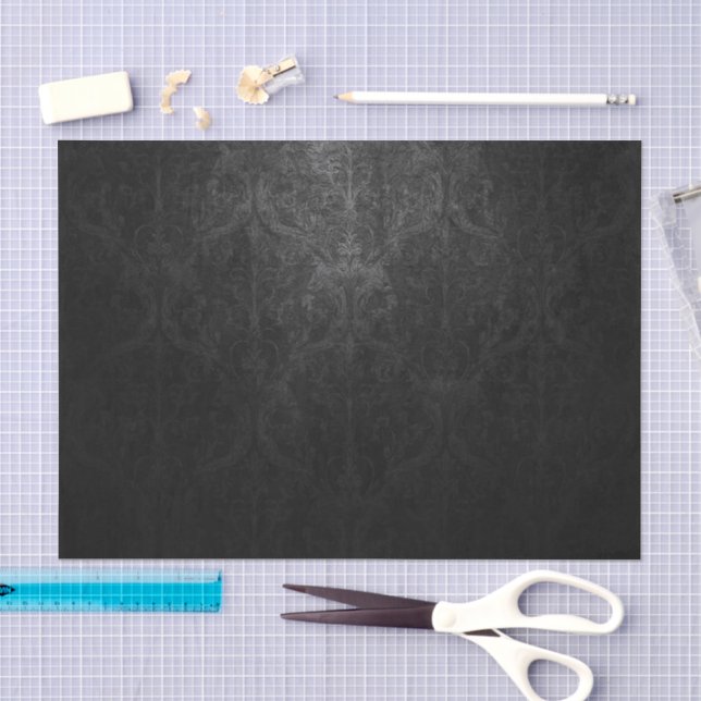 Midnight Black Gothic Pattern – Vintage decoupage  Tissue Paper (Craft)