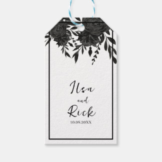 Midnight Bloom: A Dark Floral Wedding Gift Tags