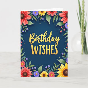 Midnight Bloom Birthday Card