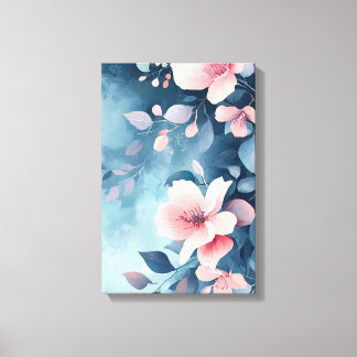 Midnight Bloom: Blush on Indigo Print