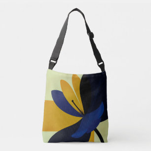 Midnight Bloom – Bold Modern Floral Graphic Crossbody Bag
