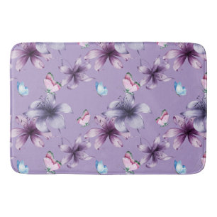 MIDNIGHT BLOOM & BUTTERFLIES BATH MAT