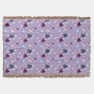 MIDNIGHT BLOOM & BUTTERFLIES THROW BLANKET