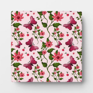 Midnight Bloom Butterfly Floral Matching party set Plaque
