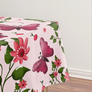 Midnight Bloom Butterfly Floral Tablecloth