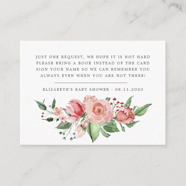 midnight bloom floral baby shower enclosure card (Front)