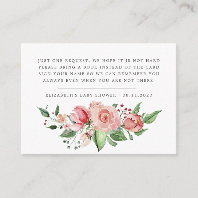 midnight bloom floral baby shower enclosure card (Front)