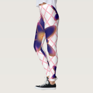 Midnight Bloom Floral Pattern Purple Blue Leggings