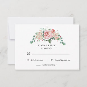 midnight bloom floral RSVP Response Card