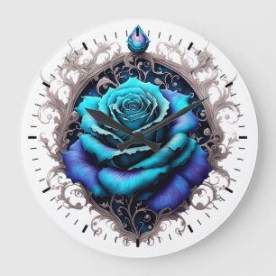 Midnight Bloom Large Clock