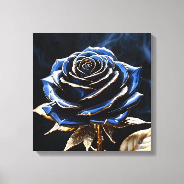 Midnight Bloom Rose Canvas Print (Front)