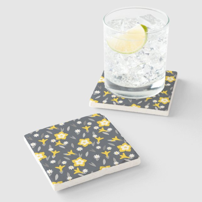 Midnight Bloom Stone Coaster (Side)