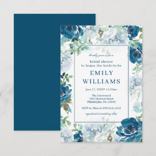 Midnight Blooms Floral Bridal Shower Invites