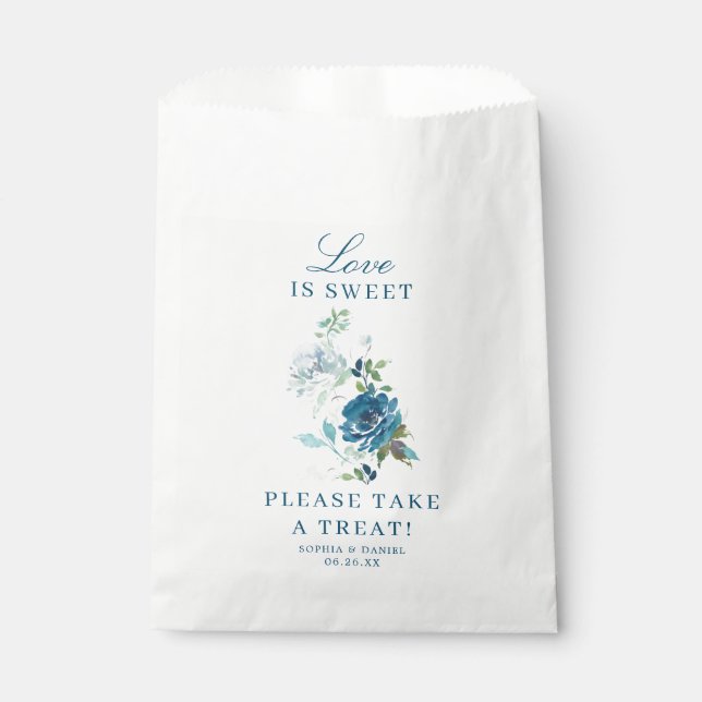 Midnight Blooms Floral Favour Bag Love is Sweet (Front)