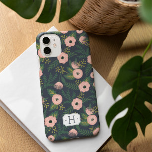 Midnight Blooms Monogram iPhone 16 Case