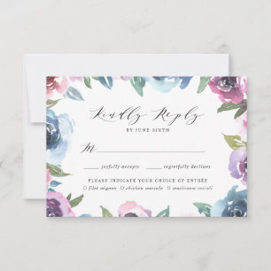 Midnight Blooms RSVP Card with Meal Choice