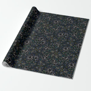 Midnight Blossom Elegance Wrapping Paper