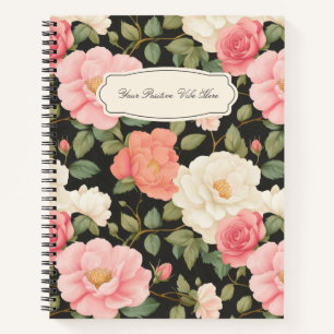 Midnight Blossom Journal Vintage Roses in Blush