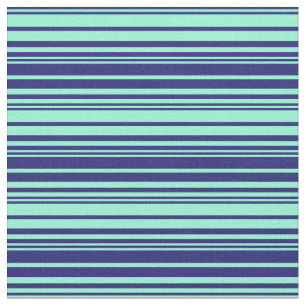 Midnight Blue and Aquamarine Lines Fabric