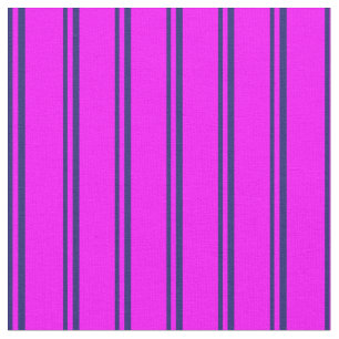Midnight Blue and Fuchsia Stripes Pattern Fabric