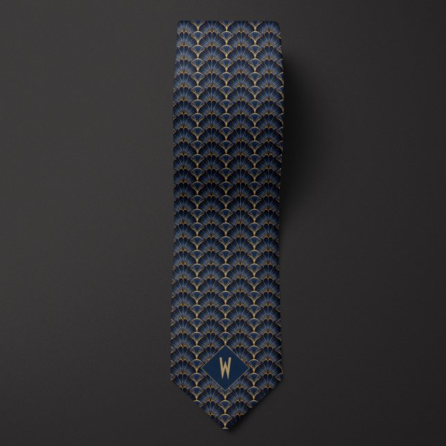 Midnight Blue and Gold Art Deco Tie (Creator Uploaded)