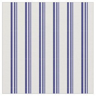 Midnight Blue and Mint Cream Coloured Pattern Fabric