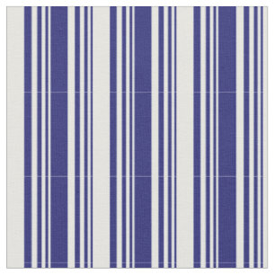 Midnight Blue and Mint Cream Stripes Fabric