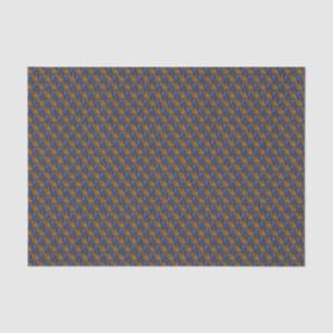 Midnight blue and orange peacock feather pattern tissue paper