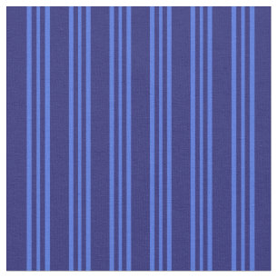 Midnight Blue and Royal Blue Lines Fabric