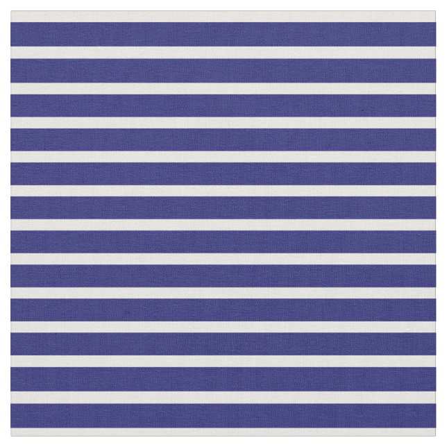 Midnight Blue and White Coloured Stripes Fabric (Close Up)