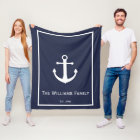 Midnight Blue and White Nautical Anchor