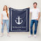 Midnight Blue and White Nautical Anchor