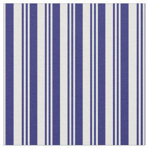 Midnight Blue and White Pattern Fabric
