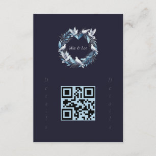 Midnight Blue and Wreath / Wedding Blue and Crown Enclosure Card