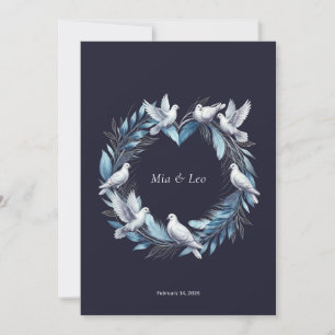 Midnight Blue and Wreath / Wedding Blue and Crown Save The Date