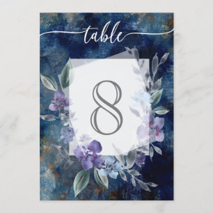 Midnight Blue Anemone floral rustic beauty, Invitation