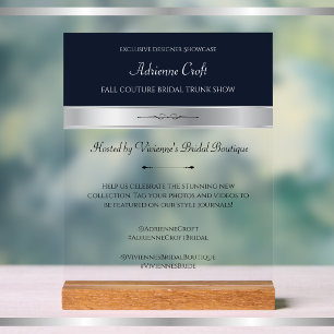 Midnight Blue Bridal Boutique Social Media Acrylic Sign
